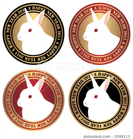 Rabbit labels - Stock Illustration [2099113] - PIXTA