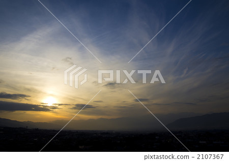 Evening sky of the Kofu basin Evening sky of the Kofu basin 2107367
