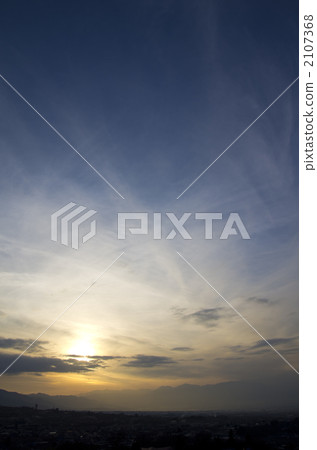 Evening sky of the Kofu basin Evening sky of the Kofu basin 2107368