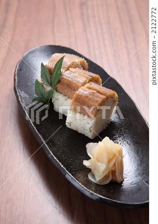 rod-shaped pressed sushi, boiled conger eel, hand-rolled sushi 2122772