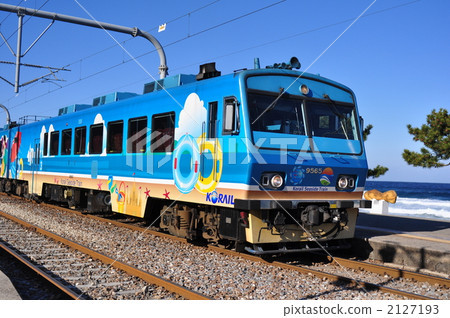 Train running on the coast of Gangwon-do, Korea 2127193