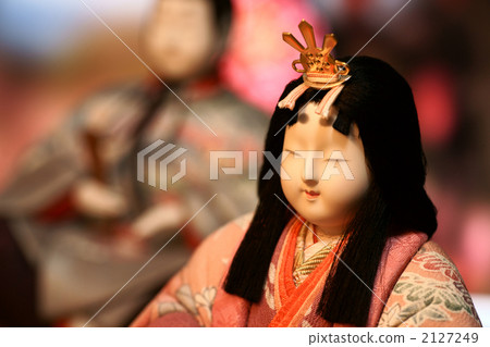 Hina figure (kimome doll) Peach flower background 2127249