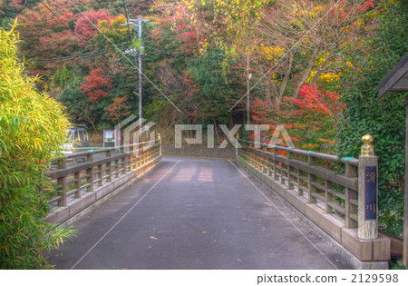 鎌倉寶藏寺廟橋樑和秋葉 2129598
