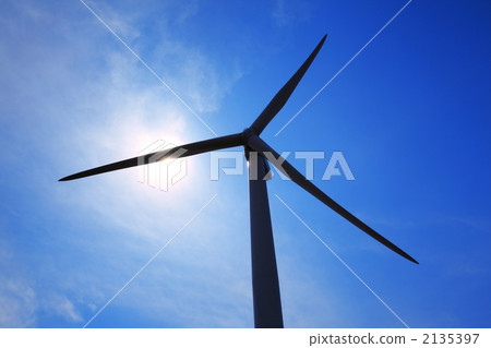 Wind power generator and blue sky 2135397