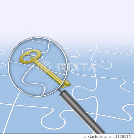 Jigsaw puzzle and key and loupe Jigsaw puzzle and key and loupe 2138915