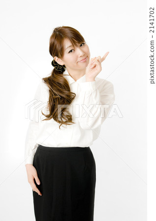 Pointing female employees Pointing female employees 2141702
