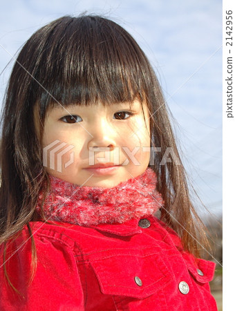 A girl in red clothes 2142956