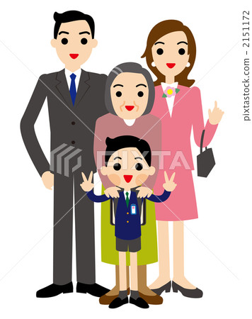 Boys and family to enter elementary school Boys and family to enter elementary school 2151172
