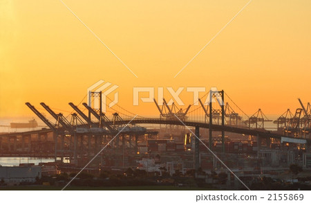 vincent thomas bridge, suspension bridge, early morning 2155869