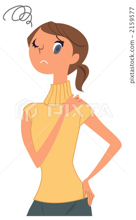 肩部僵硬的腰痛的女性 2159577