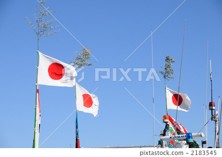 Flag of blue sky swaying in the wind 2183545