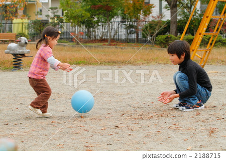 Brother and sister playing in the park 2188715