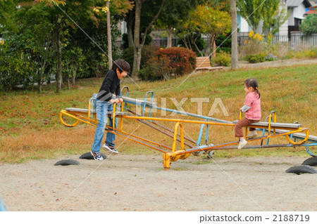 Brother and sister playing in the park 2188719