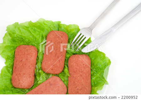 午餐肉和生菜 2200952