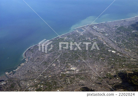 Shizuoka prefecture Yaizu City, Fujieda City, Oigawa estuary in the aerial photograph Shizuoka prefecture Yaizu City, Fujieda City, Oigawa estuary in the aerial photograph 2202024