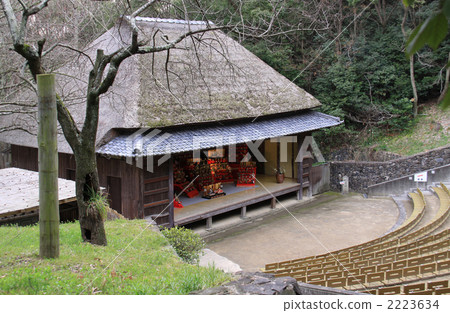 Doll decoration of rural Kabuki stage in Takamatsu city's Shikoku village 2223634