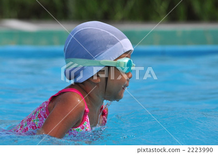 Girl swimming in the pool (summer) 2223990