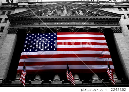 bourse, securities exchange, stars and stripes (us flag) 2242862