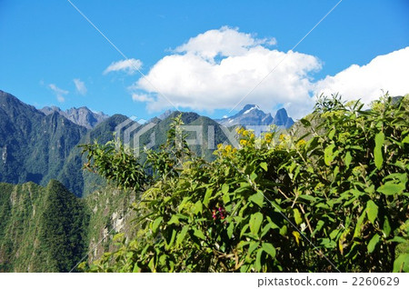 A steep Andean range seen from Machu Picchu A steep Andean range seen from Machu Picchu 2260629