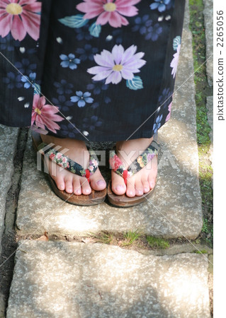 stone pavement, japanese wooden clog, cuff 2265056
