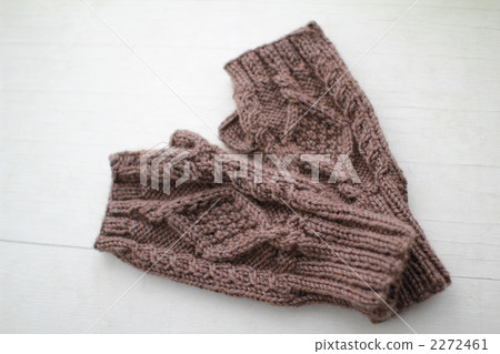 Hand-knitted fingerless wool gloves 2272461