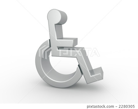 銀色輪椅標記 2280305