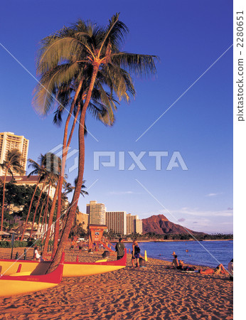 Waikiki Beach Evening Sunset 2280651