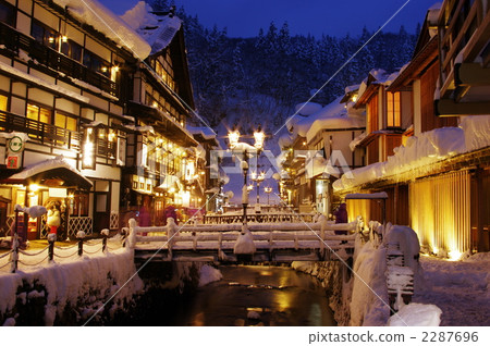 Ginzan hot spring in winter 2287696