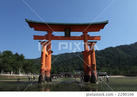 [世界遺產]秋木宮島，嚴島神社和退潮鳥居門前 2290106