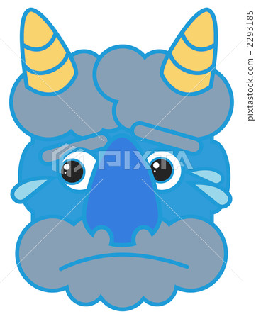 Blue demon's face illustration 2293185