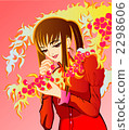 gradation, beautiful woman, branches and leaves 2298606
