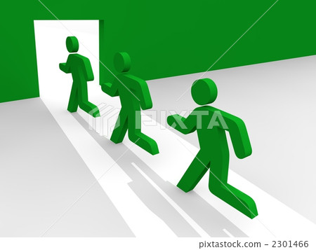 People running away to emergency exits 2301466