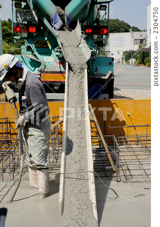 Concrete casting on housing foundation 2304750