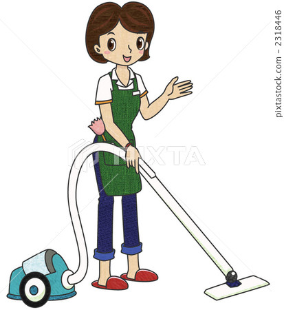 Housewife using a vacuum cleaner 2318446