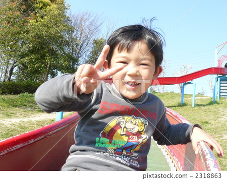 playground slide, kid, younger 2318863