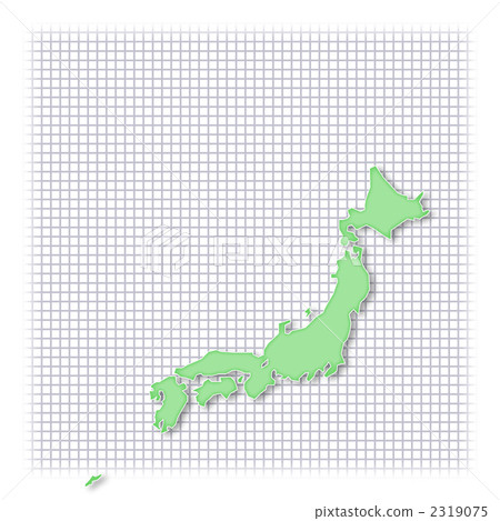 Green map of Japan and graph paper background Green map of Japan and graph paper background 2319075