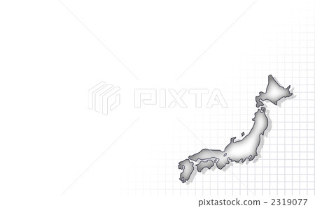 A stylized illustration of the Japanese archipelago and copy space A stylized illustration of the Japanese archipelago and copy space 2319077