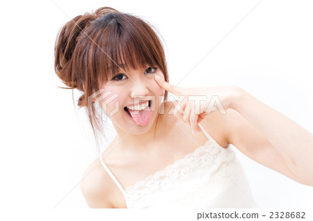 拉下眼瞼 伸出舌頭 女生 2328682