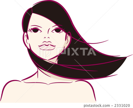 A woman with her hair spreading in the wind A woman with her hair spreading in the wind 2331020