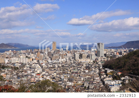 Central Takamatsu and Yashima from Mt. Mountain. Shodoshima. Toshima. Bisan Seto of Masukijima 2332913