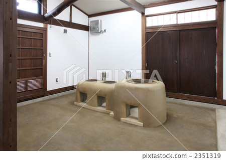 泥地（未鋪磚的） 泥土地板 廚房爐灶 2351319