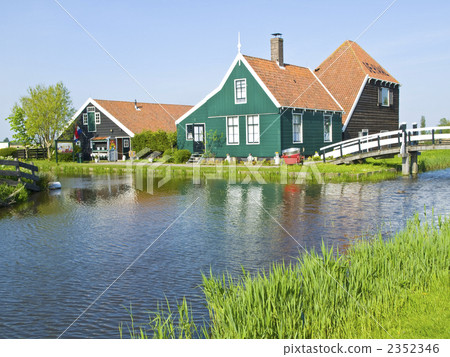 Countryside scenery Canal waterway Netherlands Countryside scenery Canal waterway Netherlands 2352346