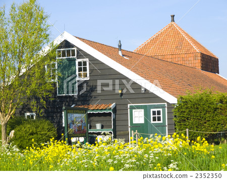 Triangular roof countryside landscape Netherlands 2352350