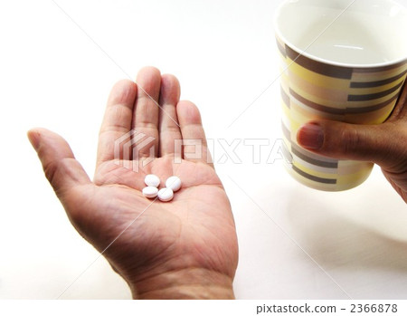 Senior hand drinking medicine 2366878