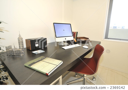 A desk with a computer 2369142