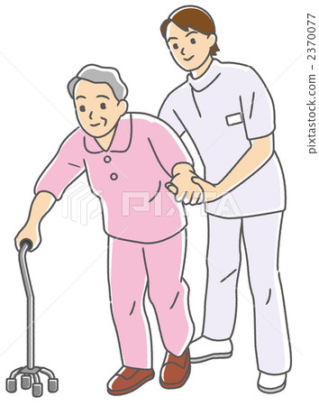 Rehabilitation Elderly people who train walking - Stock Illustration ...