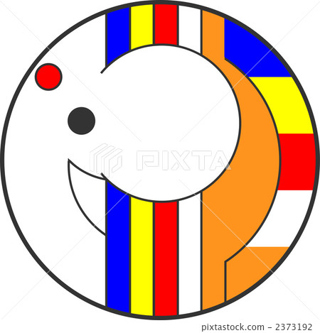 White elephant clad in Buddha flag 2373192