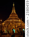 Shwe dragon pagoda at night Shwe dragon pagoda at night 2380459
