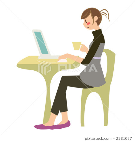 計算機和婦女的例證 2381057