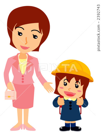 入學儀式女孩和母親 入學儀式女孩和母親 2392743